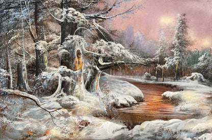 Kışın Büyüsü Yağlı Boya Tablosu