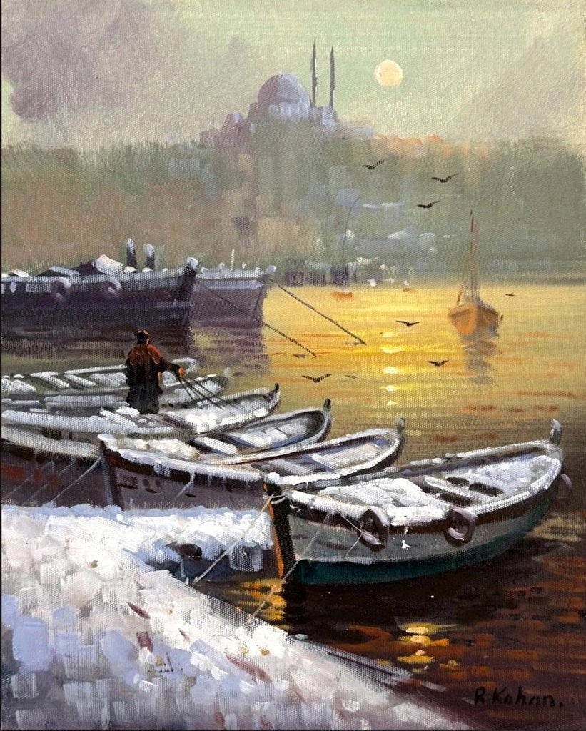 Kışın İstanbul'da Yağlı Boya Tablosu