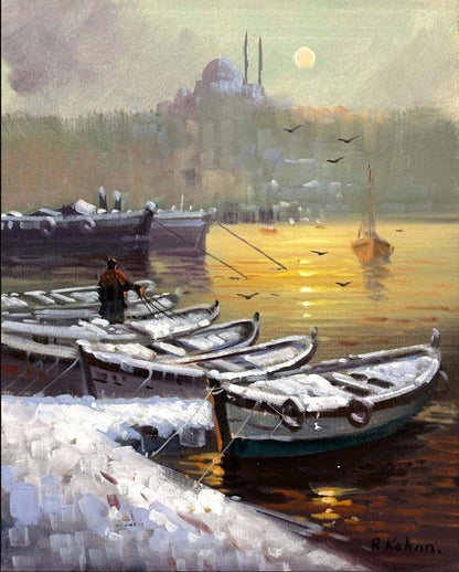 Kışın İstanbul'da Yağlı Boya Tablosu