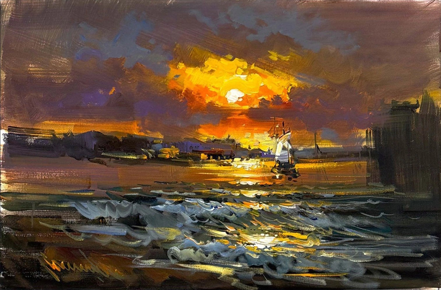 Kıyıdan Bir Hatıra Yağlı Boya Tablosu