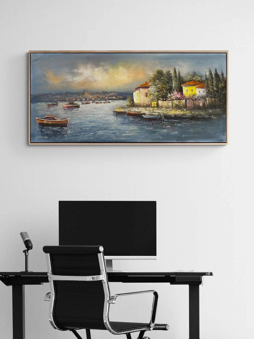 Kıyıya Vuran Sükunet Yağlı Boya Tablosu