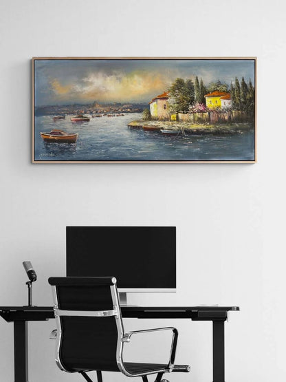 Kıyıya Vuran Sükunet Yağlı Boya Tablosu