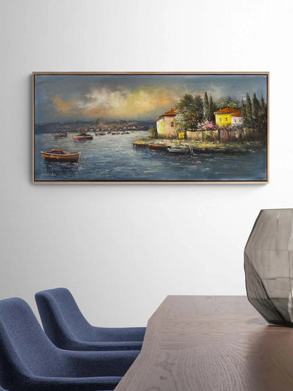 Kıyıya Vuran Sükunet Yağlı Boya Tablosu