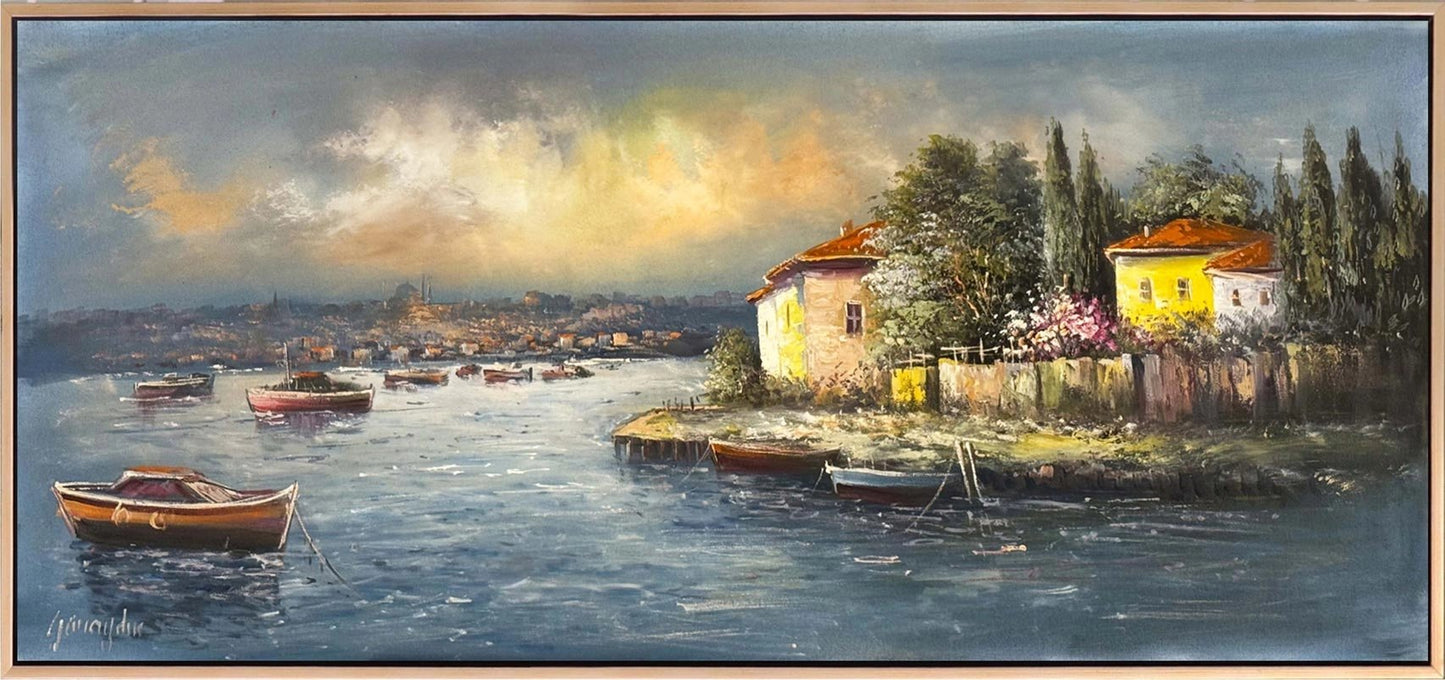 Kıyıya Vuran Sükunet Yağlı Boya Tablosu