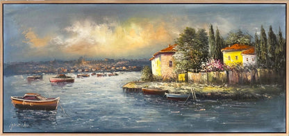 Kıyıya Vuran Sükunet Yağlı Boya Tablosu