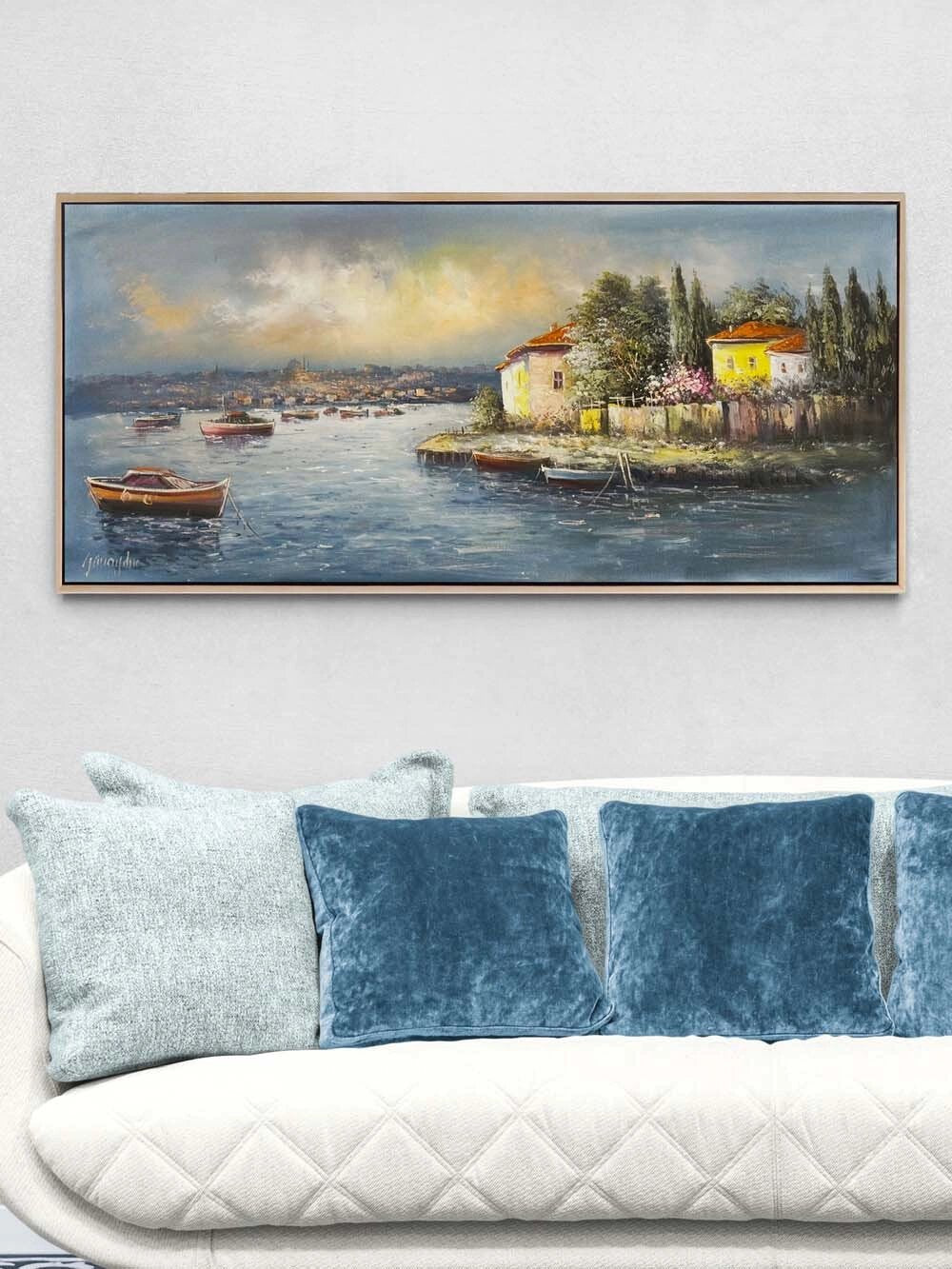 Kıyıya Vuran Sükunet Yağlı Boya Tablosu