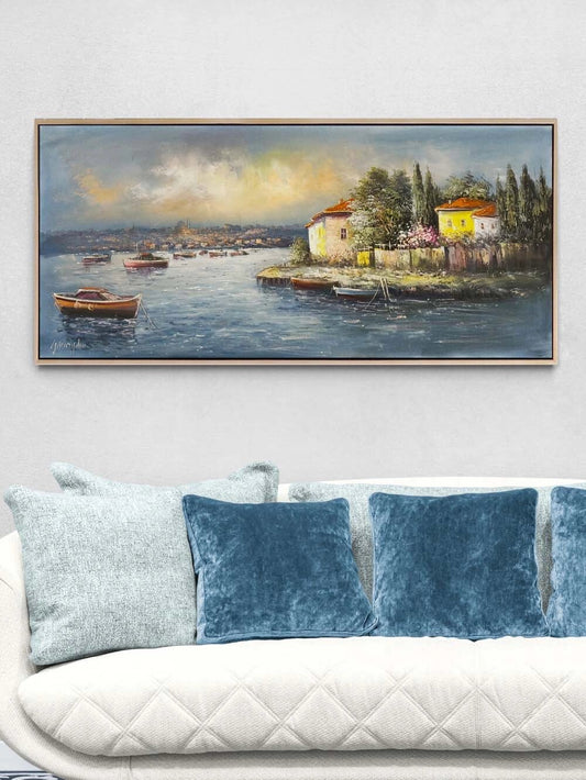 Kıyıya Vuran Sükunet Yağlı Boya Tablosu