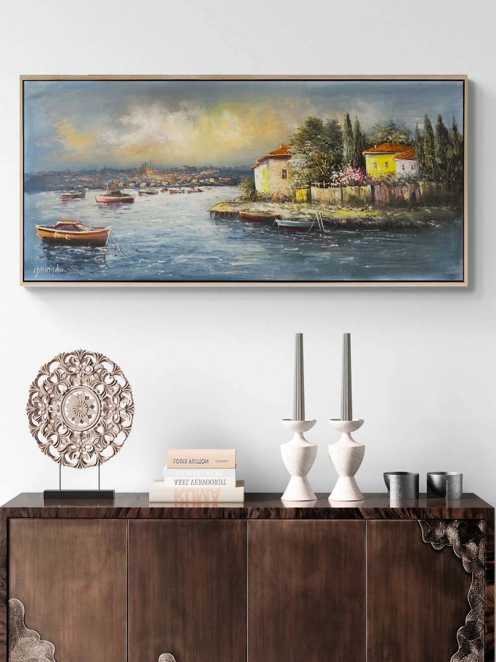 Kıyıya Vuran Sükunet Yağlı Boya Tablosu