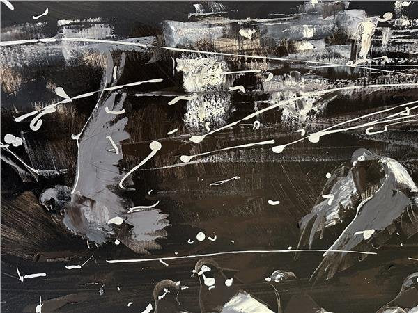 Siyah Beyaz Kız Kulesi Manzarası Yağlı Boya Tablosu