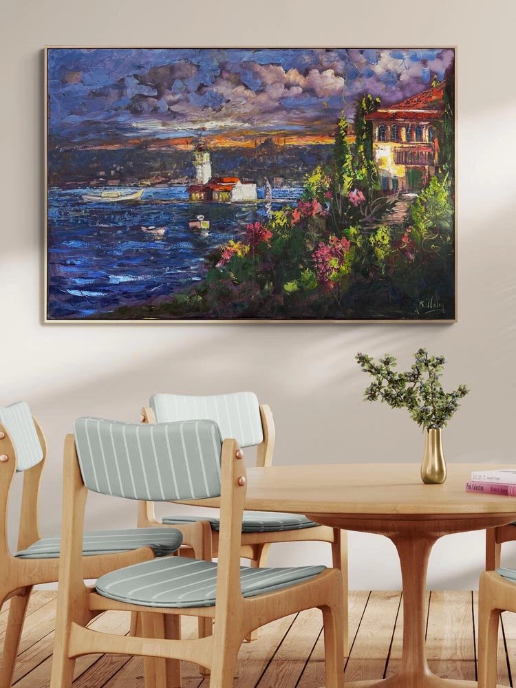 Kız Kulesi'nde Huzur Yağlı Boya Tablosu