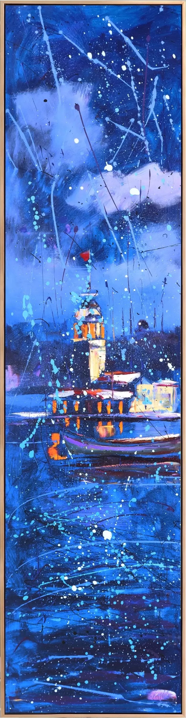 Kız Kulesi'nin Bakışı Yağlı Boya Tablosu