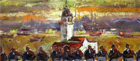 Kız Kulesi Orkestrası Yağlı Boya Tablosu