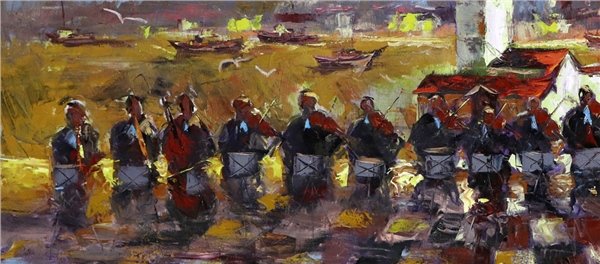 Kız Kulesi Orkestrası Yağlı Boya Tablosu