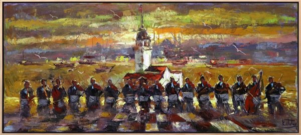 Kız Kulesi Orkestrası Yağlı Boya Tablosu
