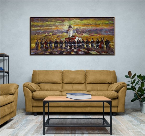 Kız Kulesi Orkestrası Yağlı Boya Tablosu