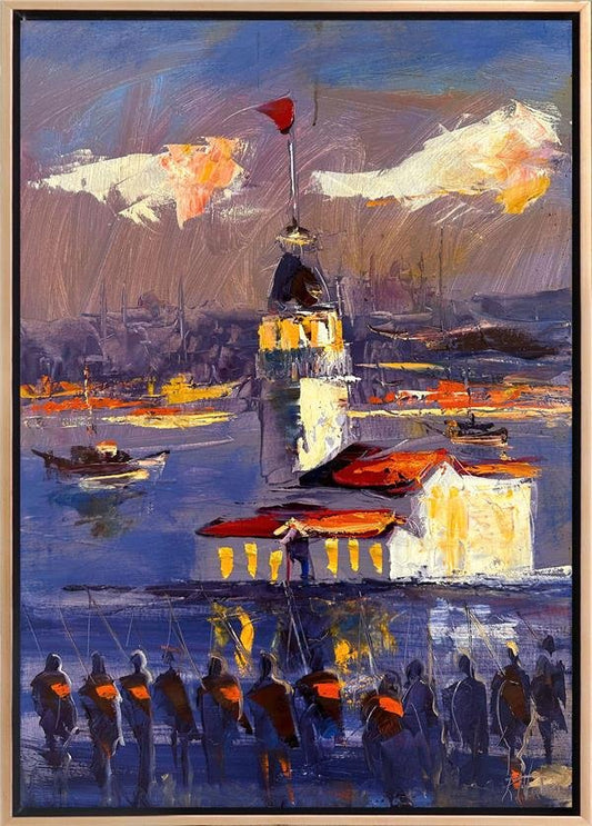 Kız Kulesi Senfonisi Yağlı Boya Tablosu