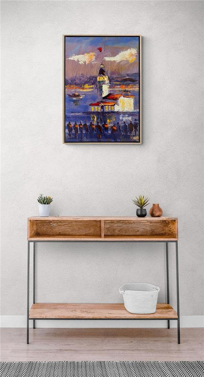 Kız Kulesi Senfonisi Yağlı Boya Tablosu