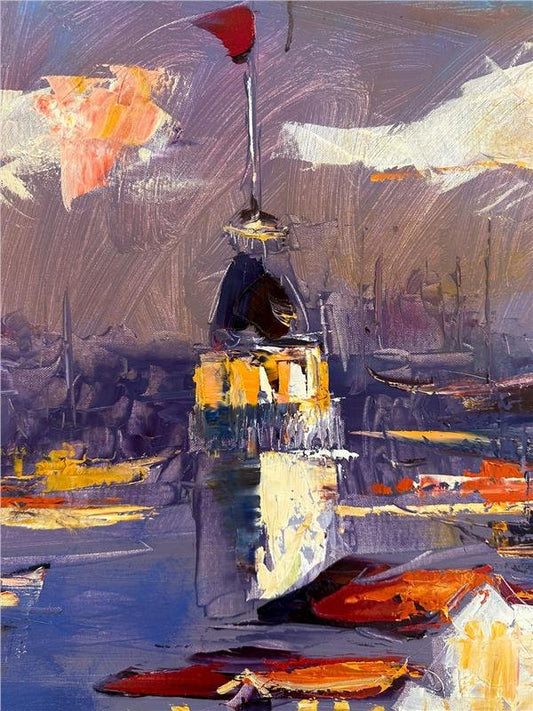 Kız Kulesi Senfonisi Yağlı Boya Tablosu