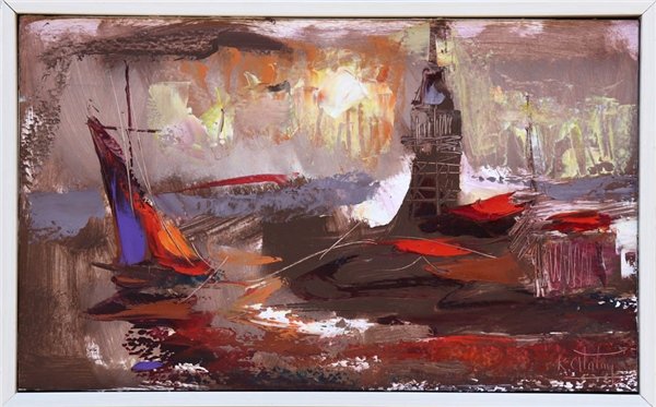 Kız Kulesi ve Balıkçı Yağlı Boya Tablosu