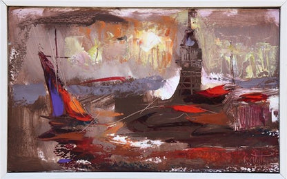 Kız Kulesi ve Balıkçı Yağlı Boya Tablosu