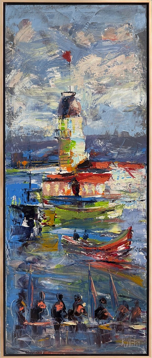 Sonsuz Mavi Masal Yağlı Boya Tablosu