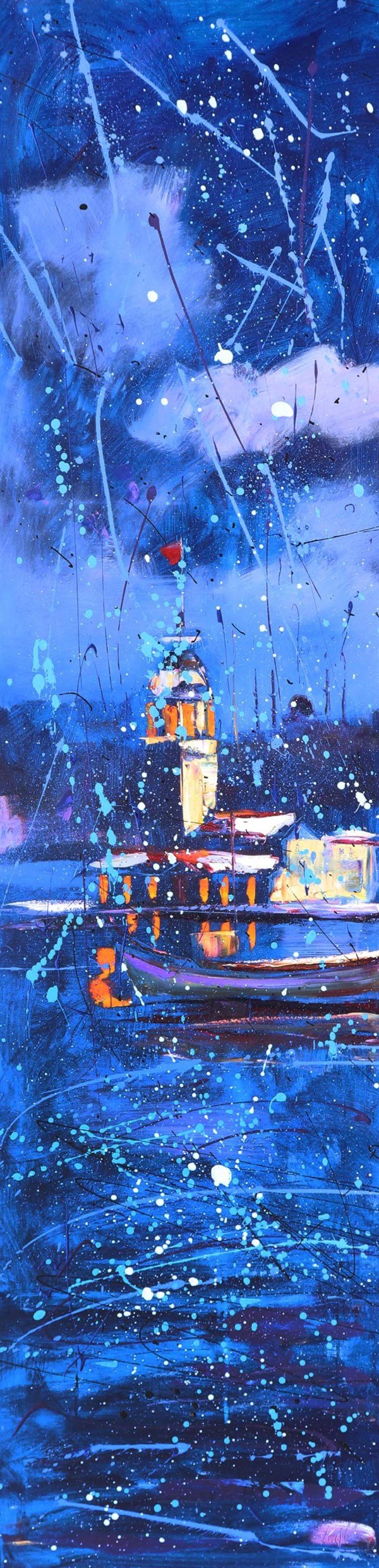 Kız Kulesi'nin Bakışı Yağlı Boya Tablosu