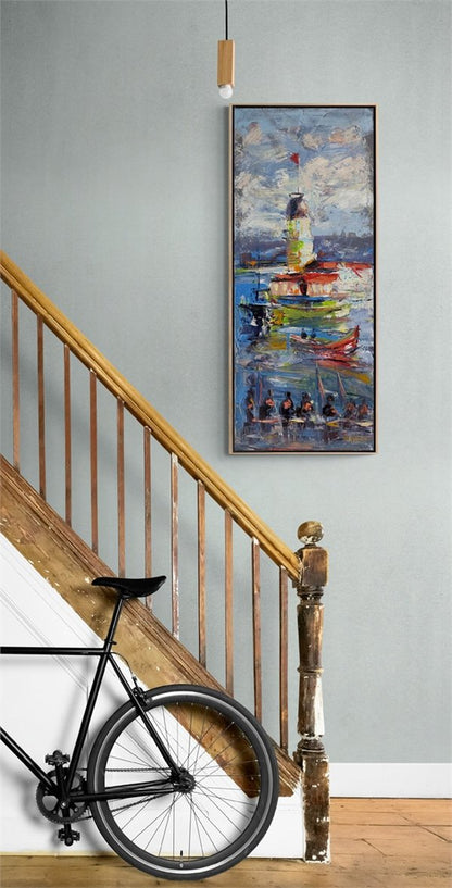 Sonsuz Mavi Masal Yağlı Boya Tablosu