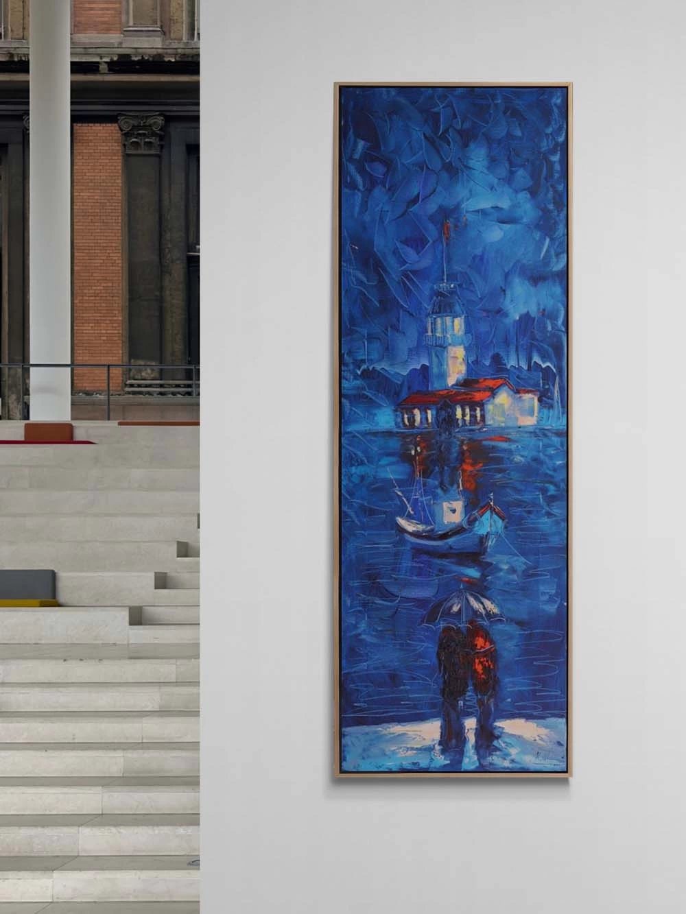 Kız Kulesinde Bekleyiş Yağlı Boya Tablosu