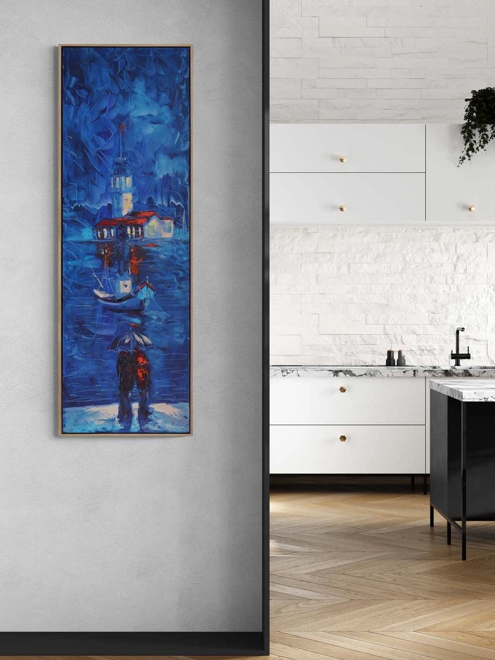 Kız Kulesinde Bekleyiş Yağlı Boya Tablosu