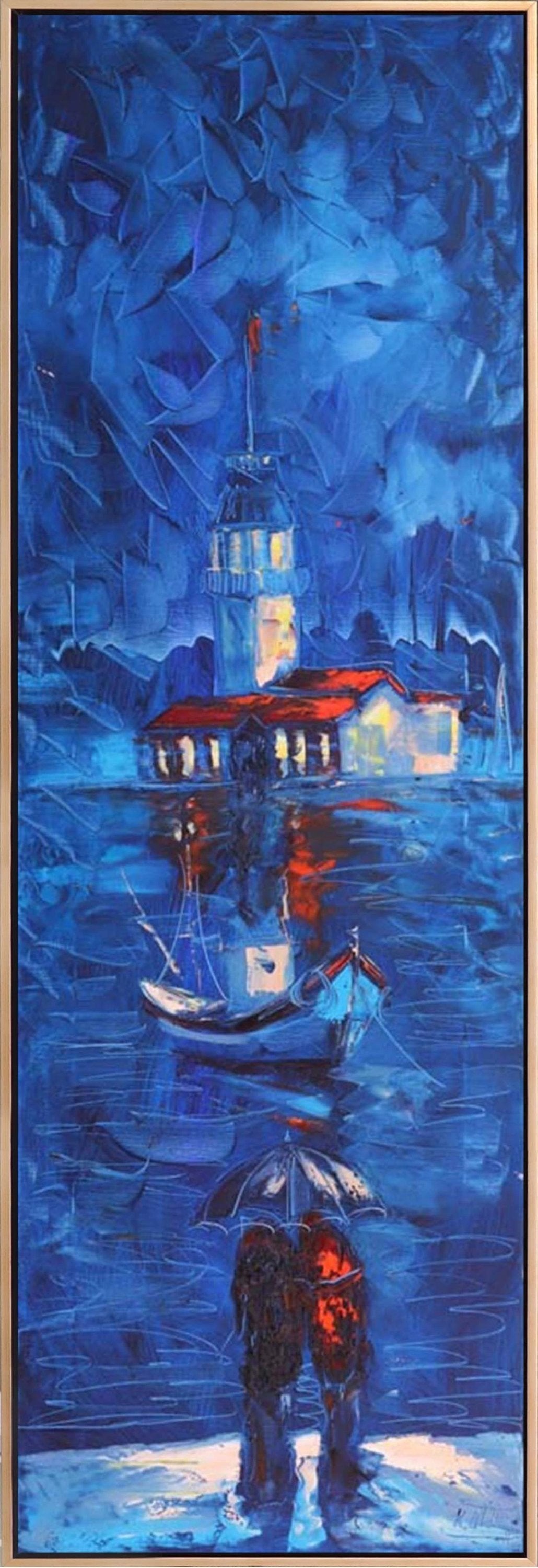 Kız Kulesinde Bekleyiş Yağlı Boya Tablosu