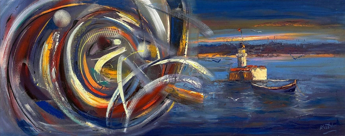 Kız Kulesi’nin Modern Rüyası Yağlı Boya Tablosu