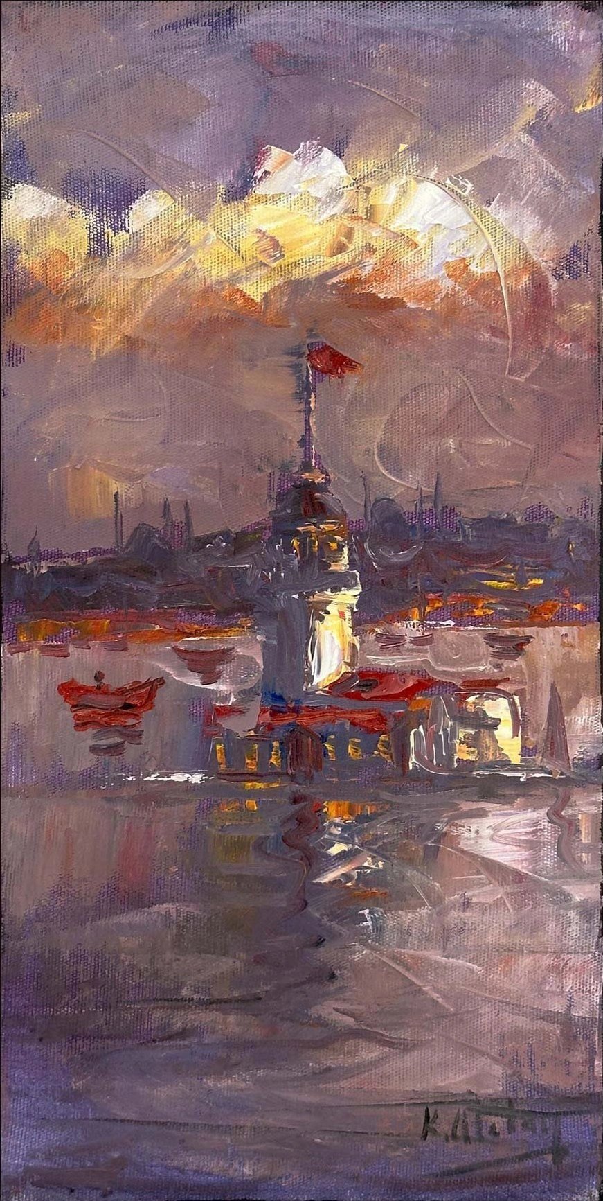 Kız Kulesi’nin Sırları Yağlı Boya Tablosu