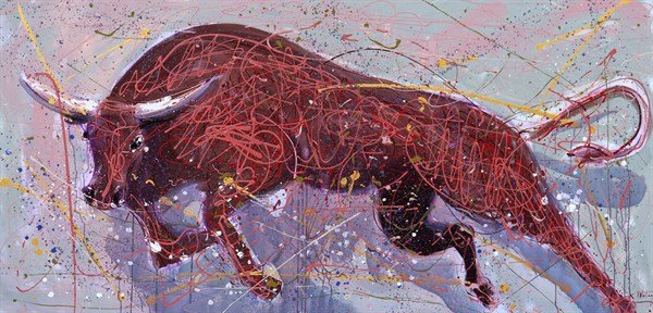 Kızgın Boğa Yağlı Boya Tablosu