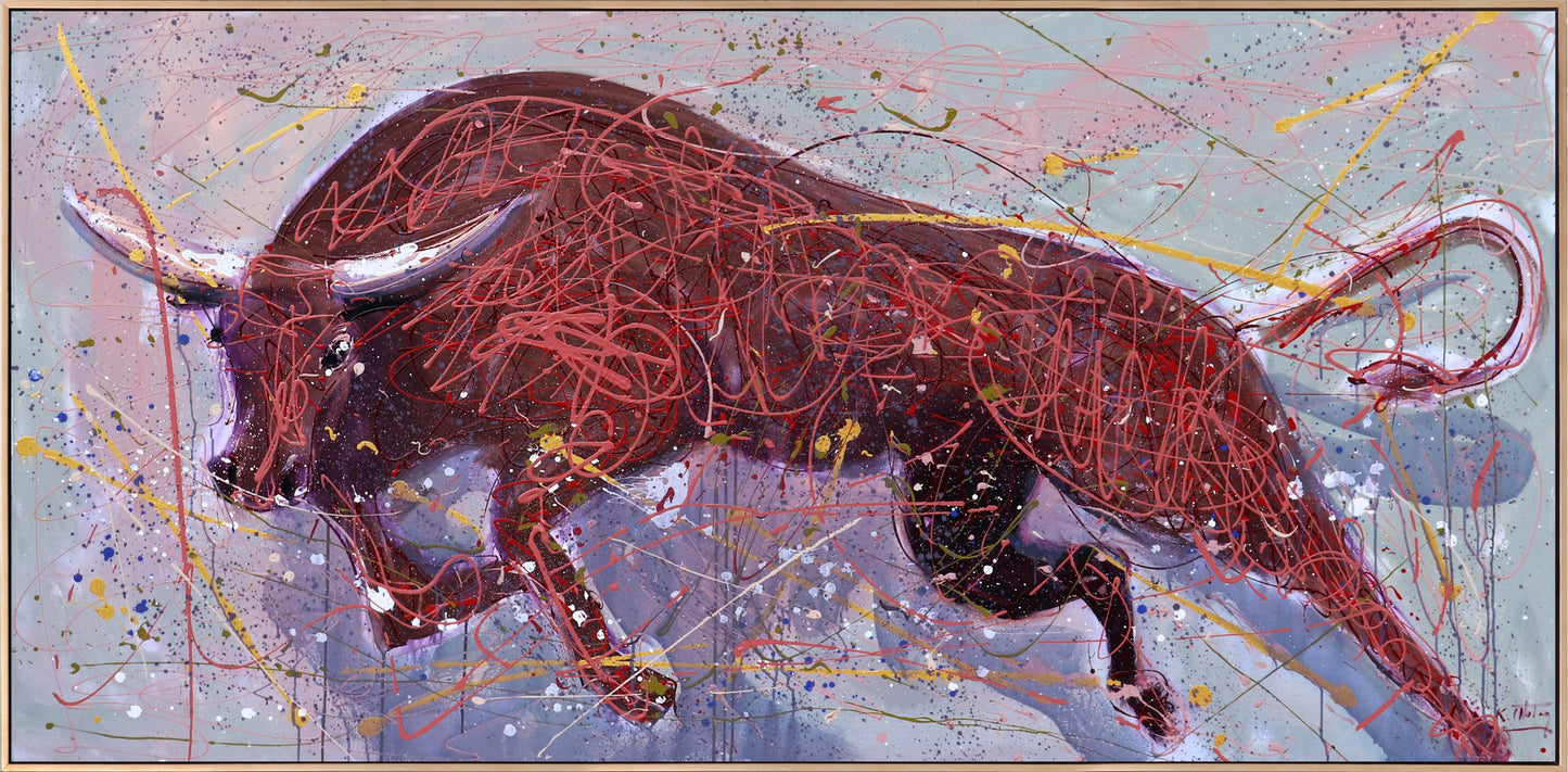 Kızgın Boğa Yağlı Boya Tablosu