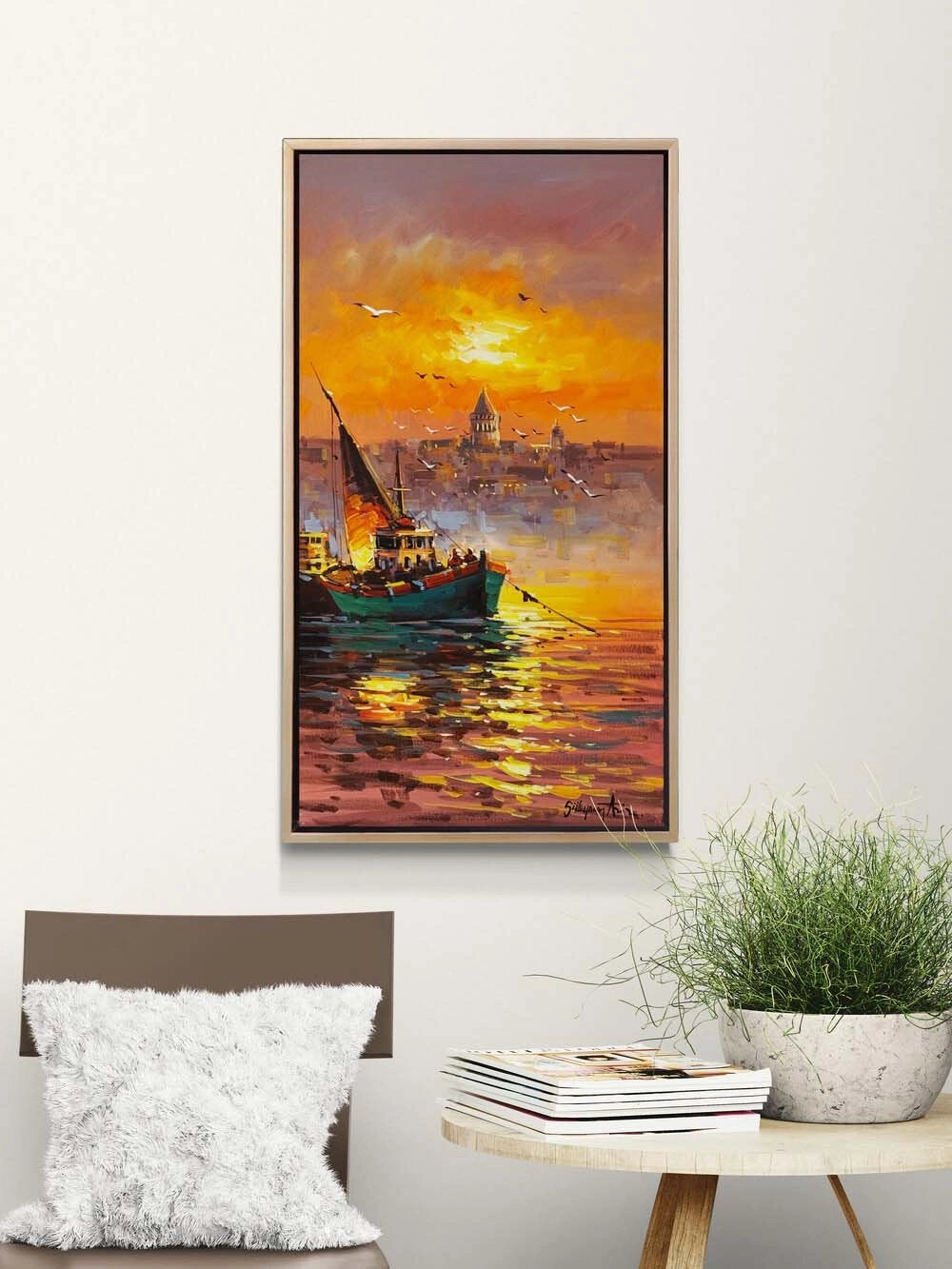 Kızıl Akşam Yağlı Boya Tablosu