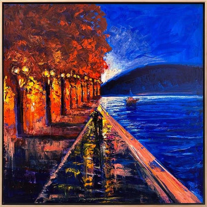 Kızıl Mavi Yağlı Boya Tablosu