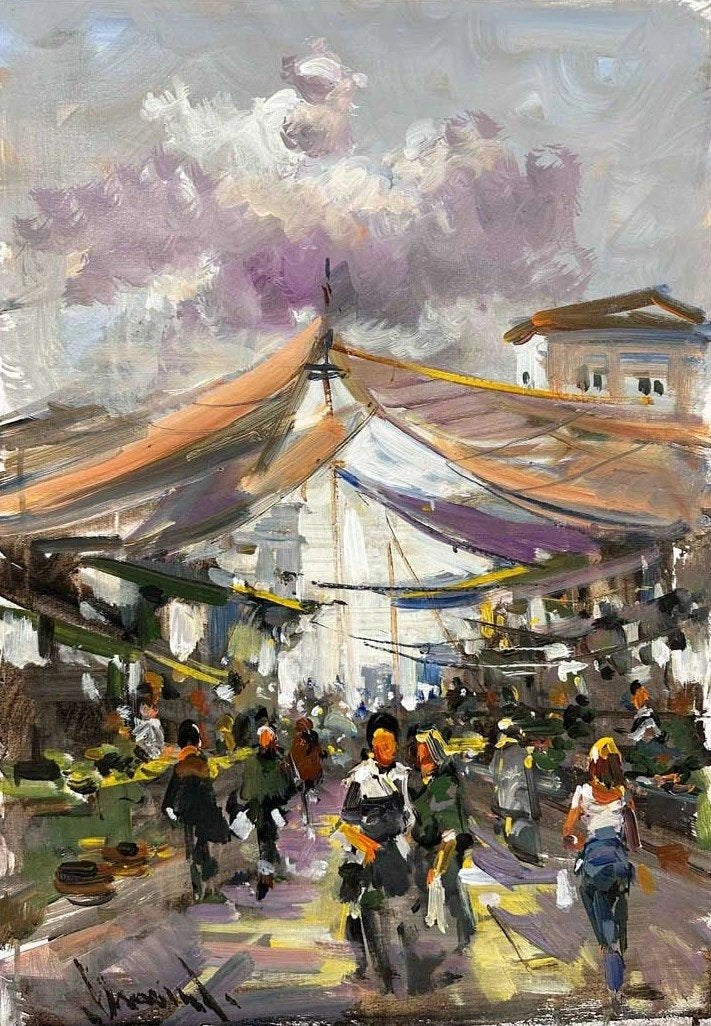 Köy Pazarı Yağlı Boya Tablosu