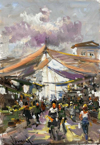 Köy Pazarı Yağlı Boya Tablosu