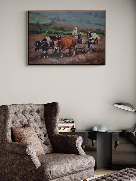 Köydeki Çiftçi Yağlı Boya Tablosu