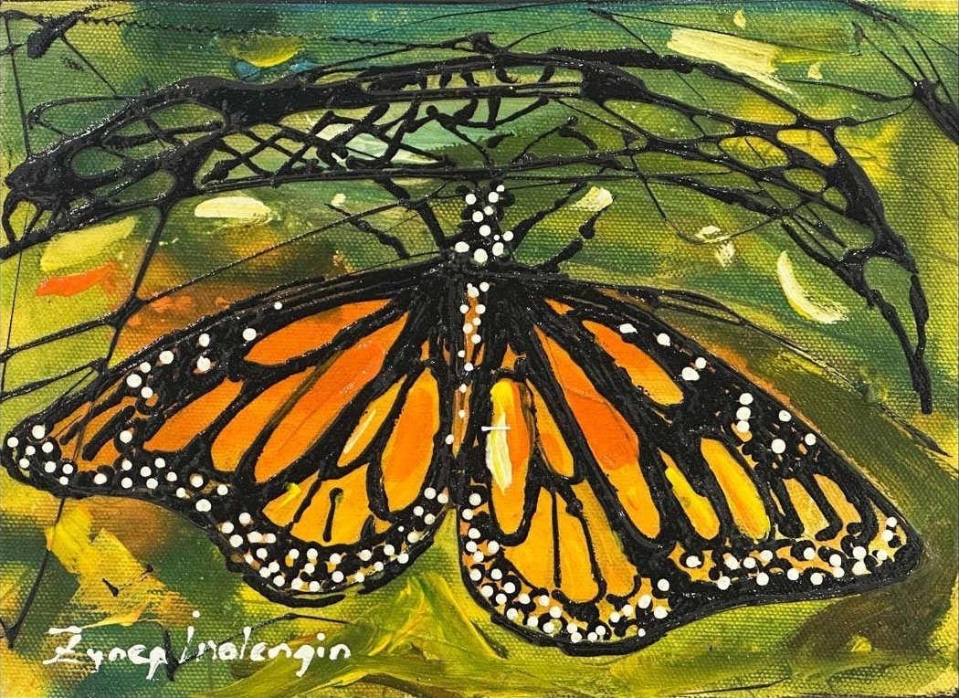 Kozasında Kelebek Yağlı Boya Tablosu