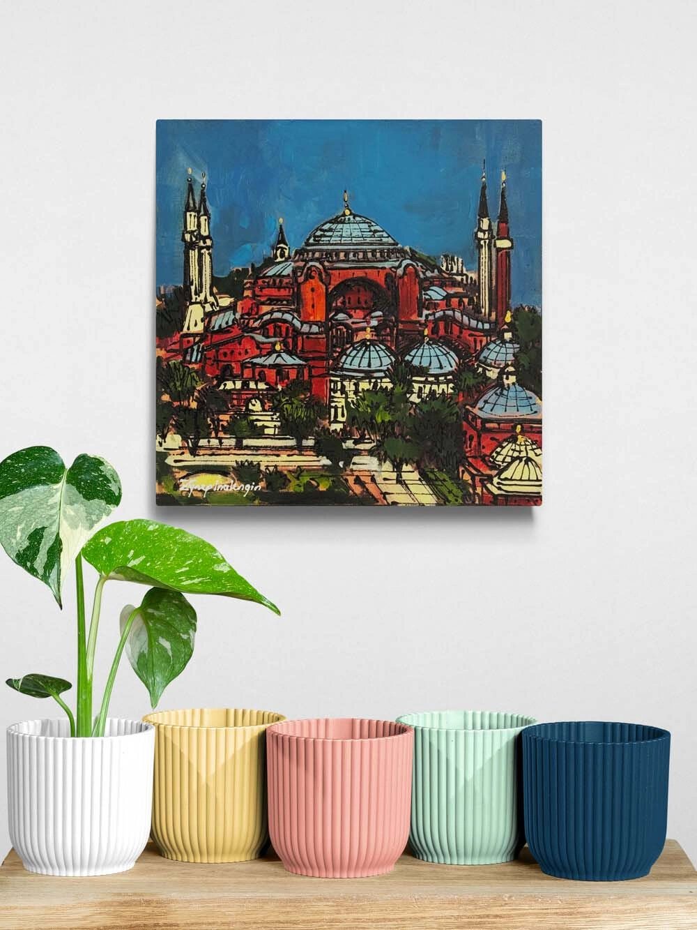 Kubbe Altında Ayasofya Yağlı Boya Tablosu