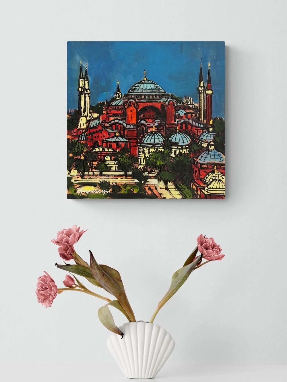 Kubbe Altında Ayasofya Yağlı Boya Tablosu