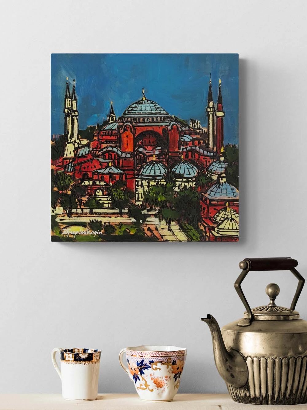 Kubbe Altında Ayasofya Yağlı Boya Tablosu