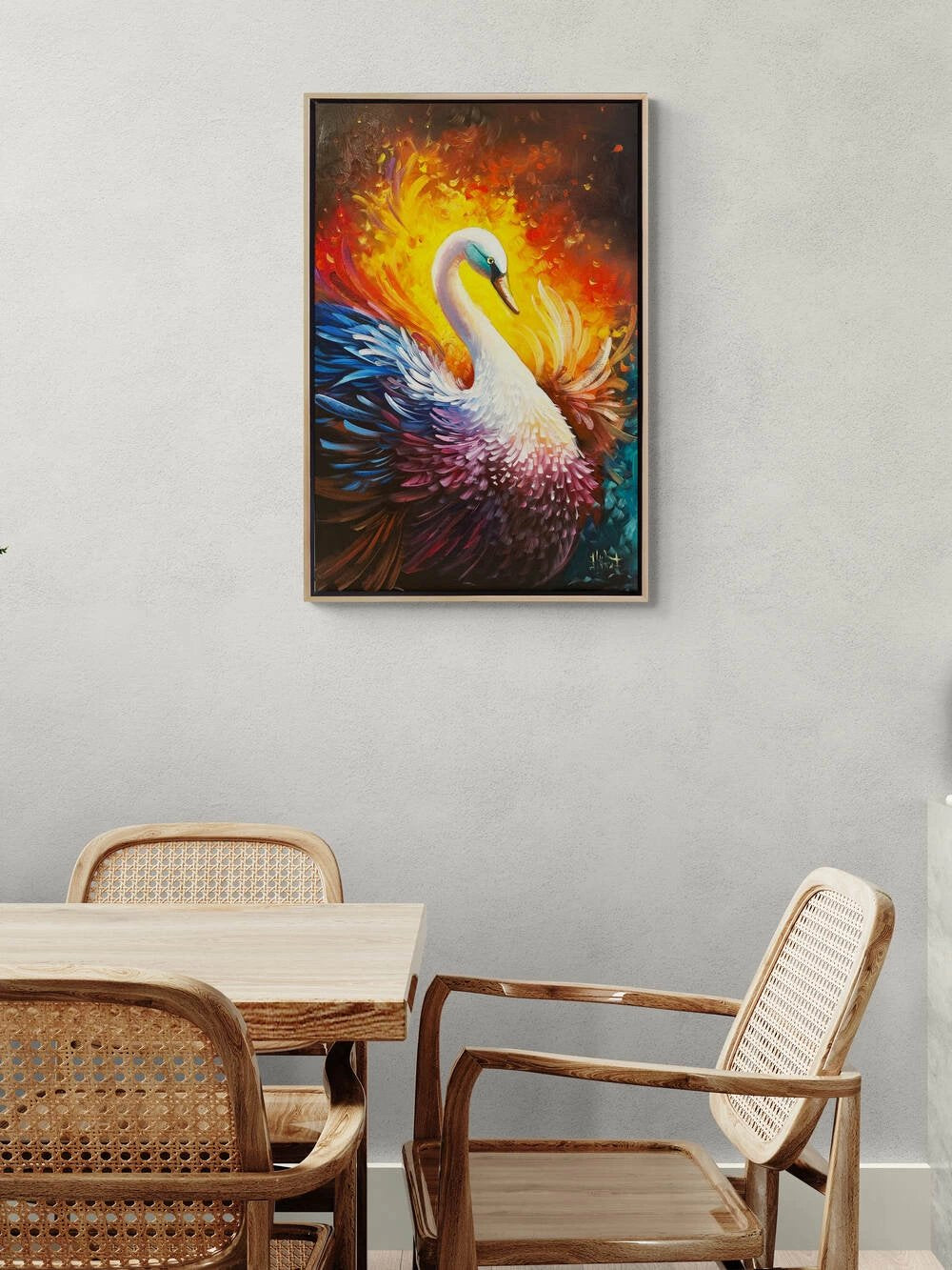 Kuğunun Asil Duruşu Yağlı Boya Tablosu