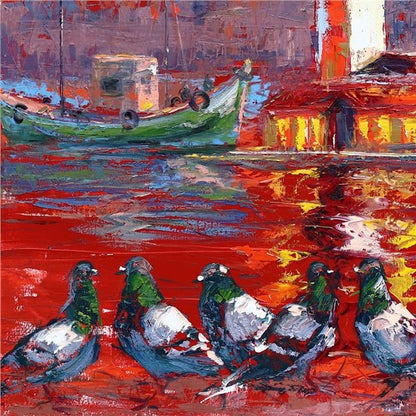 Kule Aşıkları Yağlı Boya Tablosu