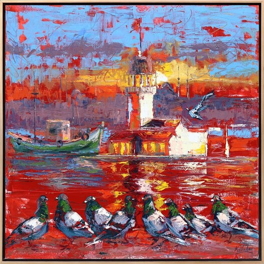 Kule Aşıkları Yağlı Boya Tablosu