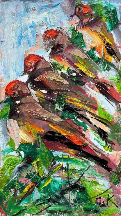 Kuşların Bekleyişi Yağlı Boya Tablosu