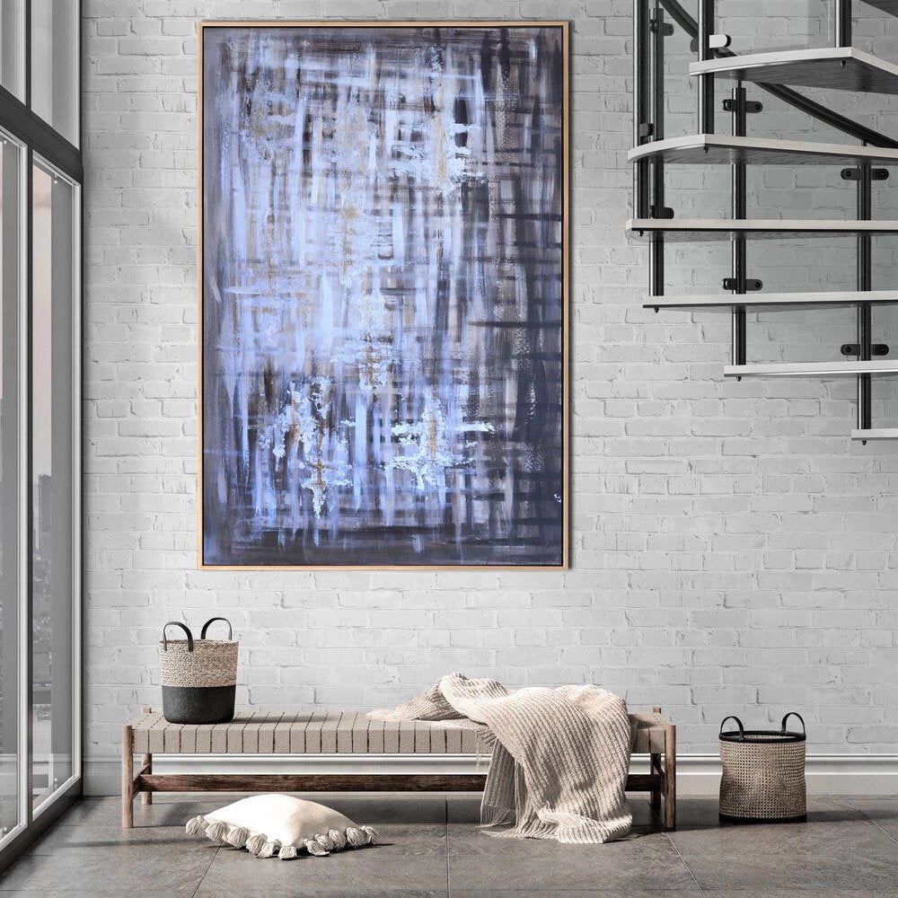 Mavi ve Tonları Siparişe Özel Soyut Yağlı Boya Tablo