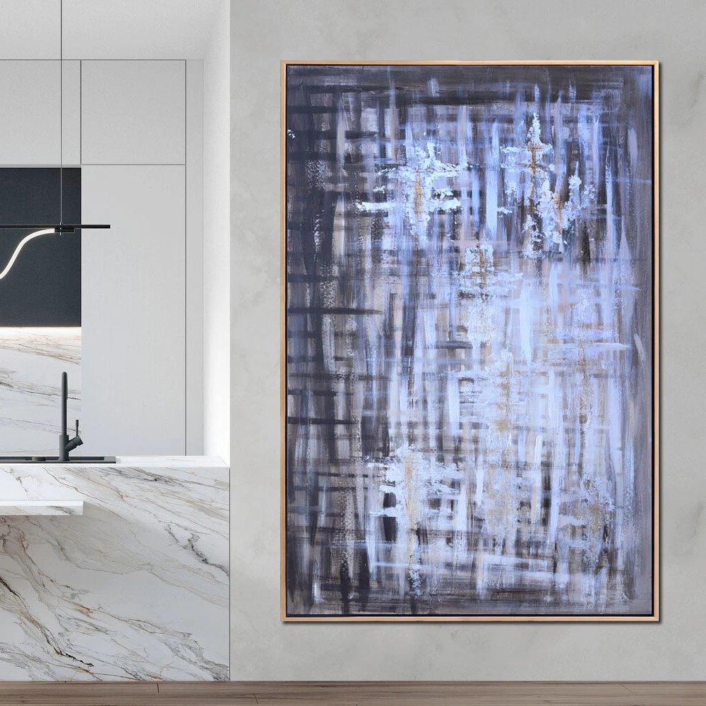 Mavi ve Tonları Siparişe Özel Soyut Yağlı Boya Tablo