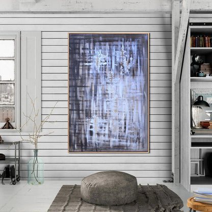 Mavi ve Tonları Siparişe Özel Soyut Yağlı Boya Tablo